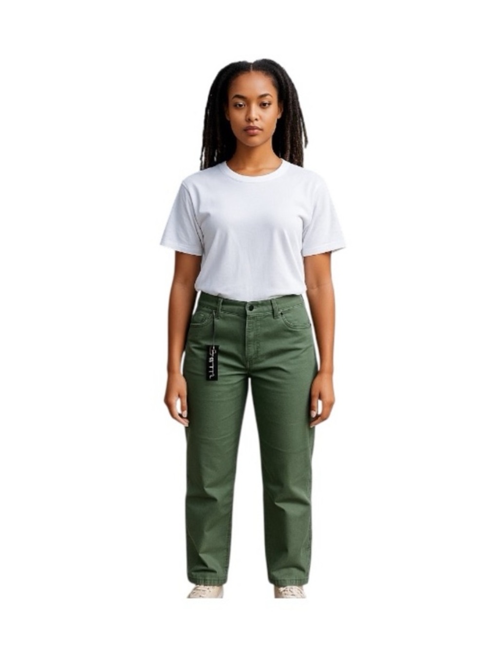 Tailormade Green Boot Cut Pants with High Waist and Relaxed Fit